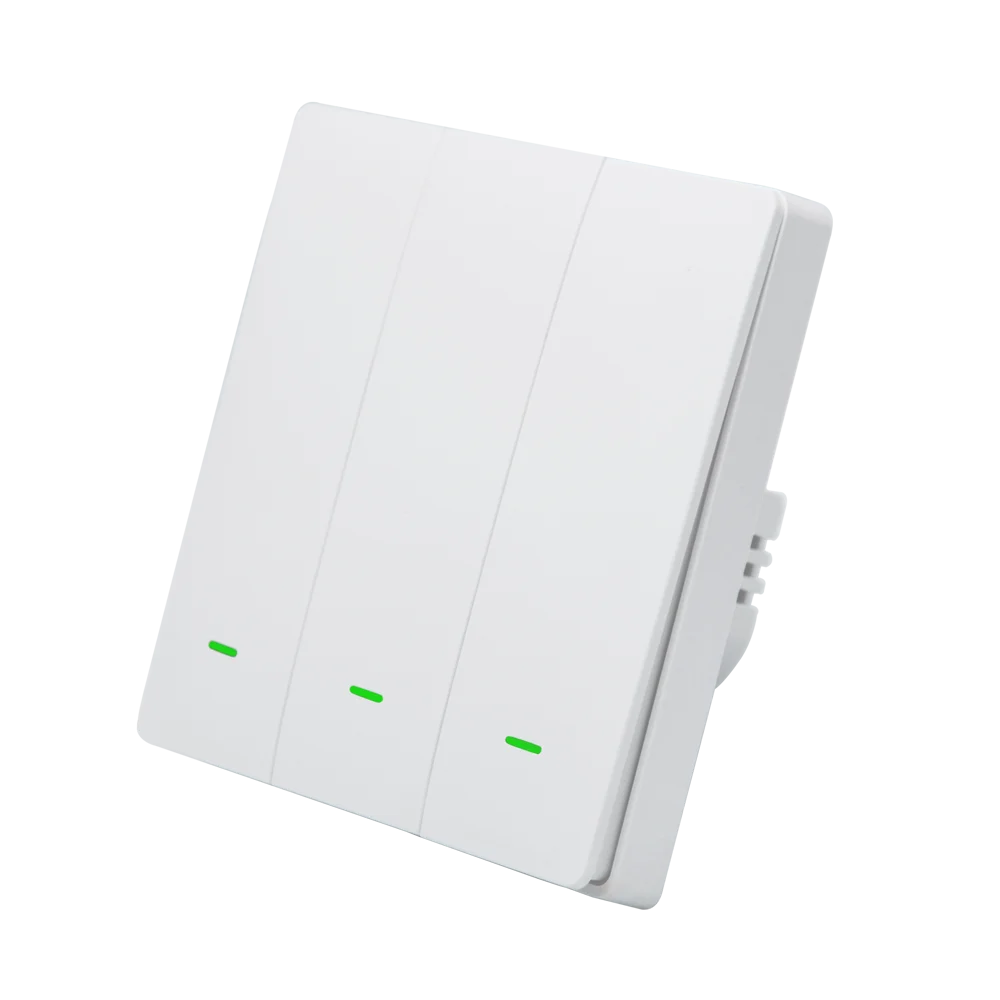 Умный выключатель Tuya с Wi-Fi, 90-240 В, без нейтрального провода, 1 клавиша, 2 клавиши, 3 клавиши, настенный выключатель света, работает с Alexa, Google Home