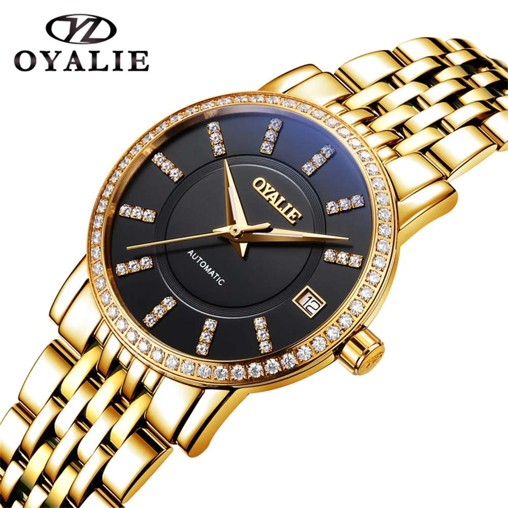 Luxury Crystal Women Dress Watch Fashion ALL Gold Quartz Watches Female Stainless Steel ladies designer watches famous
