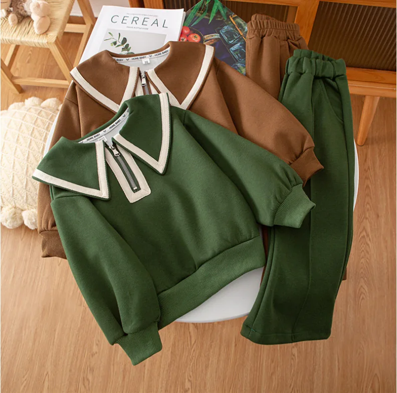 Korean version of the new autumn little girl foreign style casual two-piece set of female treasure fashion flare pants trend