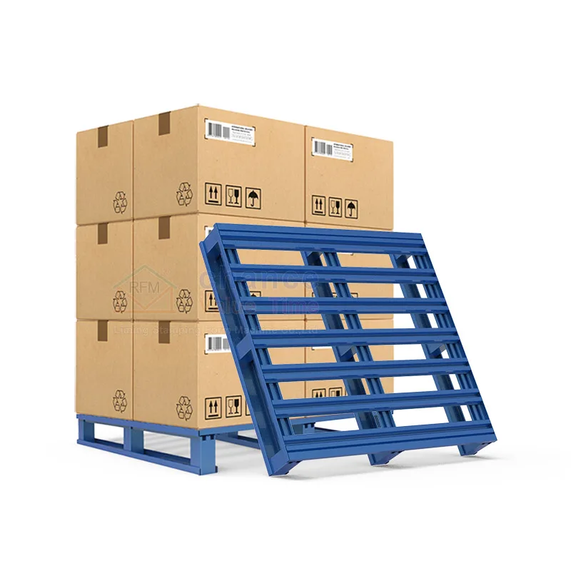 Warehouse Sided  4-Way Entry Steel Metal Pallet 2000KG Load Capacity Welded steel metal pallet For drums