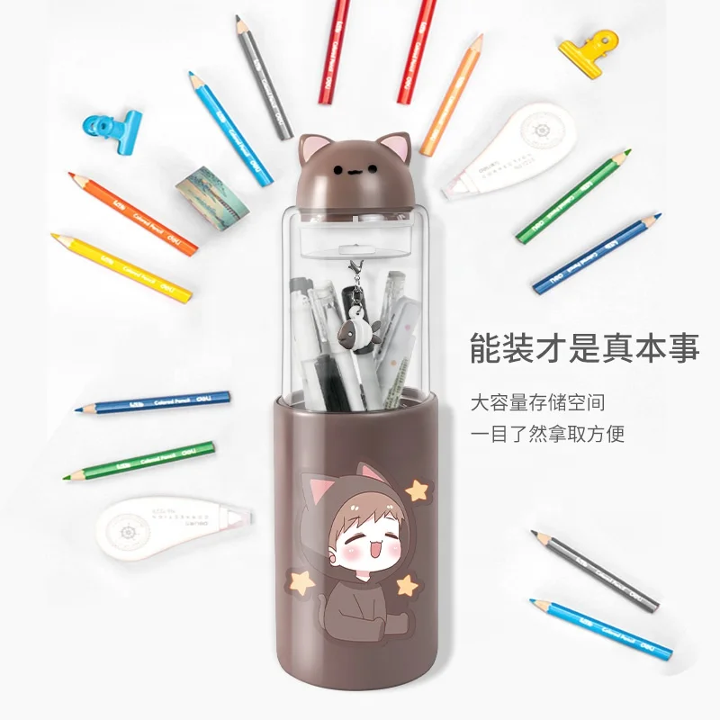 NBX Оптовая Продажа kawaii прозрачные многофункциональные магнитные акриловые держатели для ручек для стола для девочек пластиковый пенал