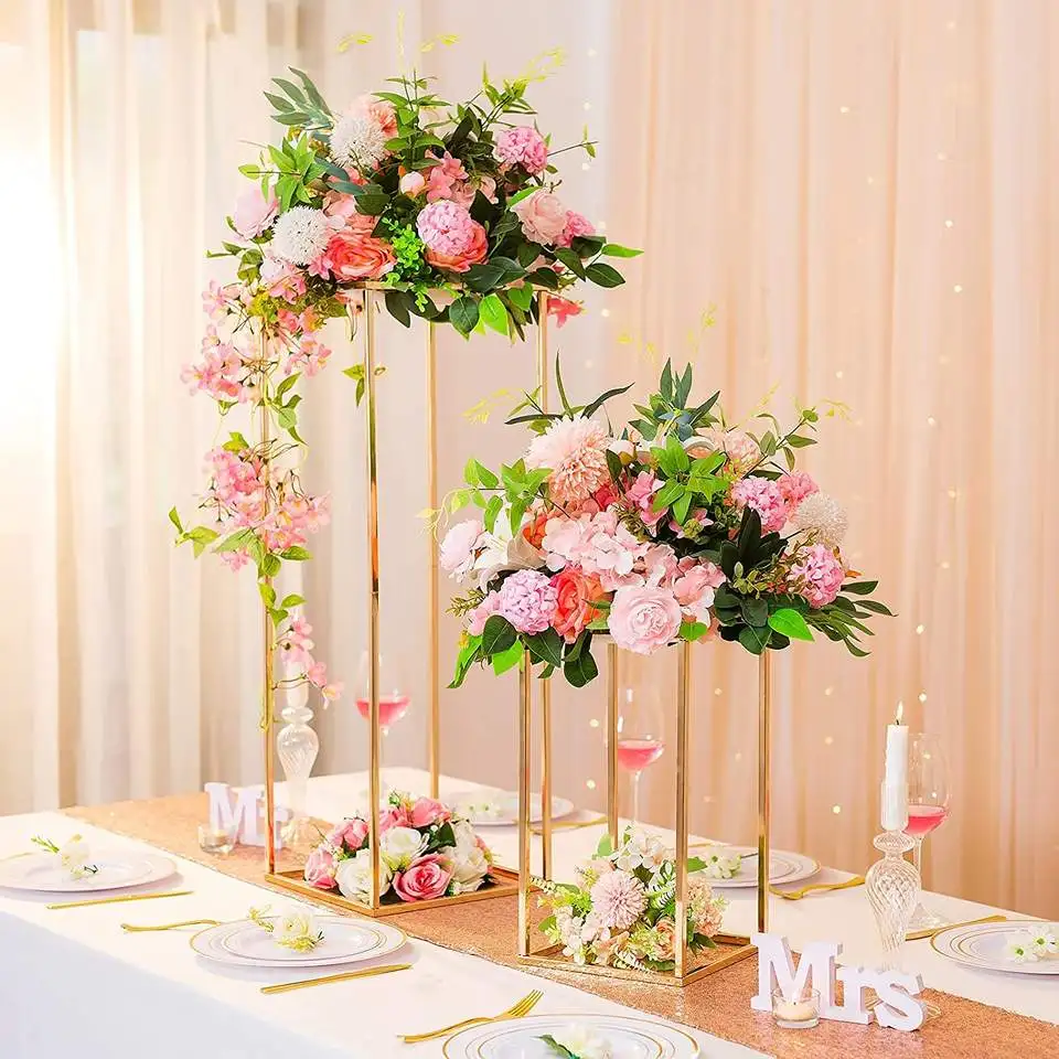gold vases for wedding centerpiece tables metal flower floor vase column flower stand set for home party wedding decor