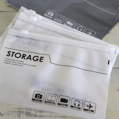 hot sale clothing zipper pe/pvc bag frosted plastic package bag with custom logo