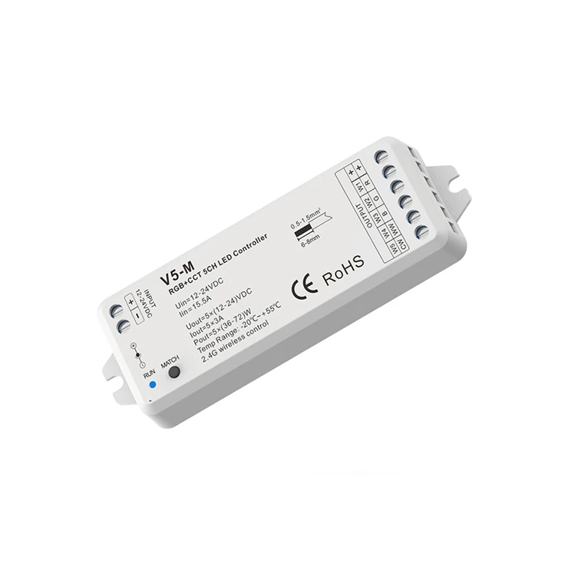 V5-M battery dimmer wifi zigbee wireless button remote control led rgbcct controller 12v 24v dc