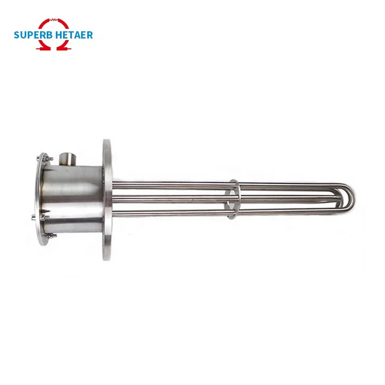 500-10000W Titanium Alloy Immersion Tubular Heater with Flange