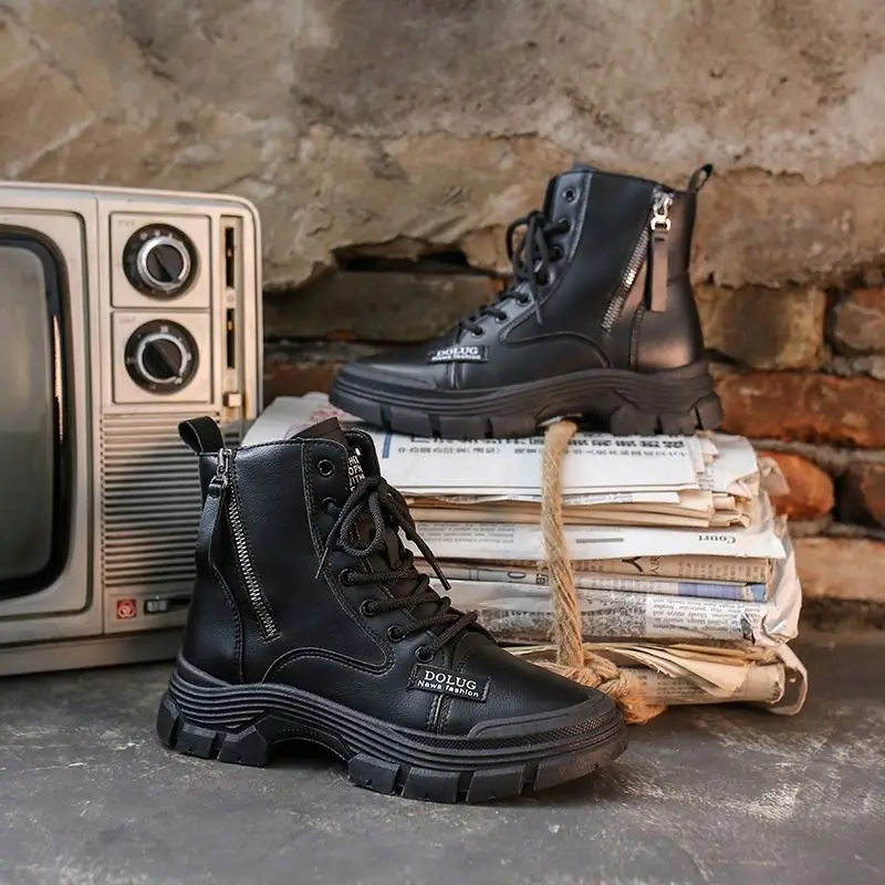 2022 Amazon  Popular Style Cowboy Boots Cool Young Girl Shoes PU Upper With Warm Fur Lining Front Zip Boots