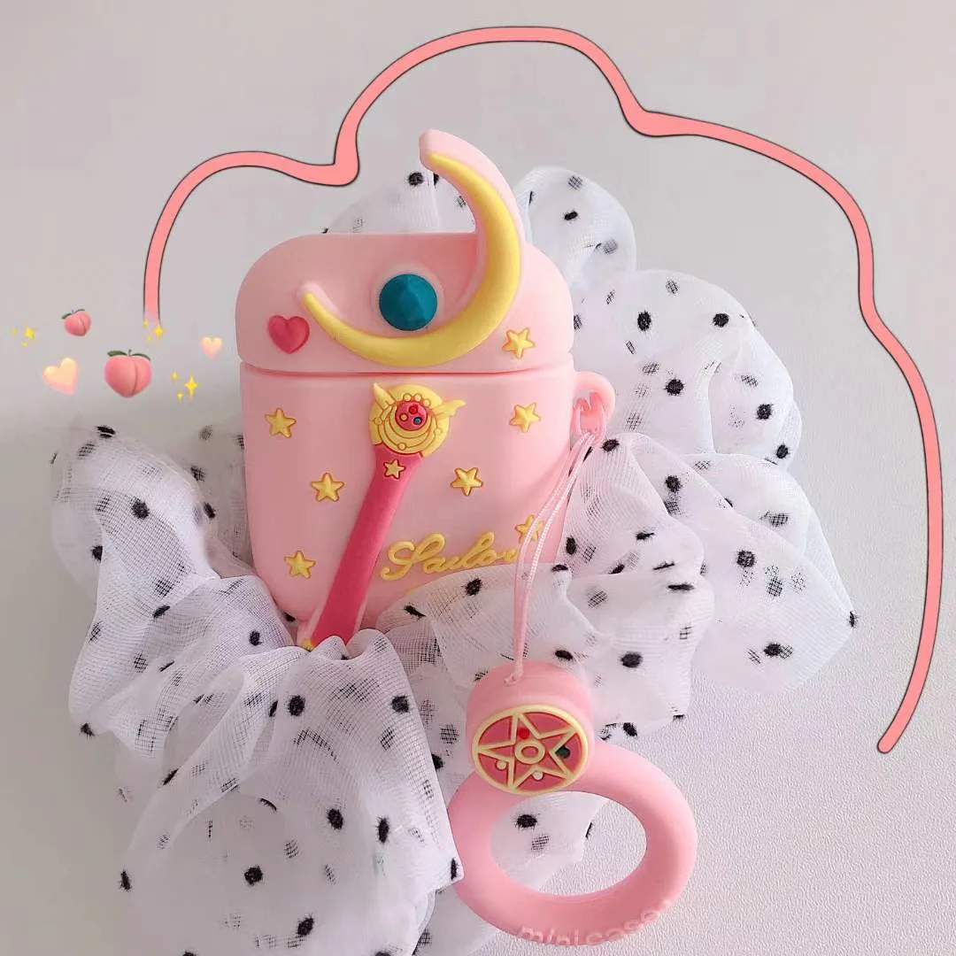 sailor moon beatiful girl cartoon high quality silicone earphone case for i9s/i10/i11/i12/i13/i17/i23/i25/i27/i100