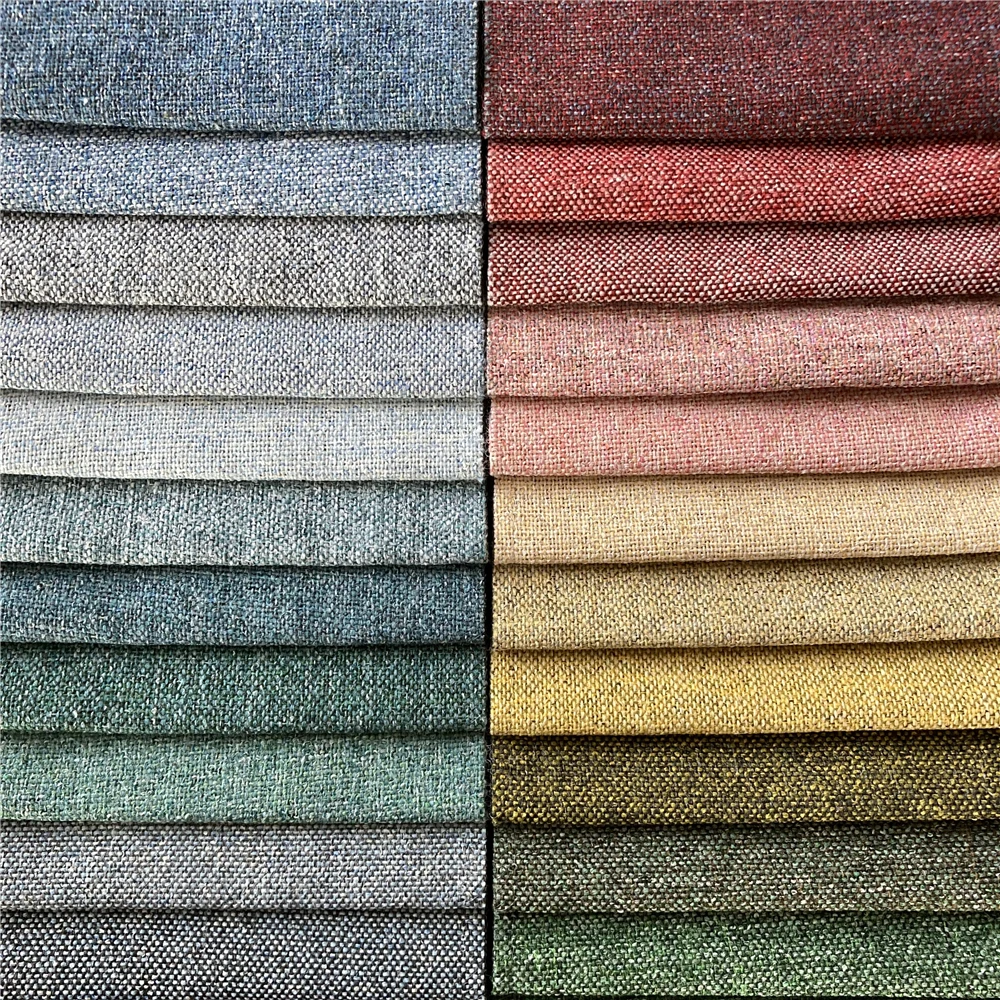 Rainbow Linen Sofa Fabric Dyed Striped Polyester Faux for Home Decor Woven Plain Style for Bag Use Home Textile
