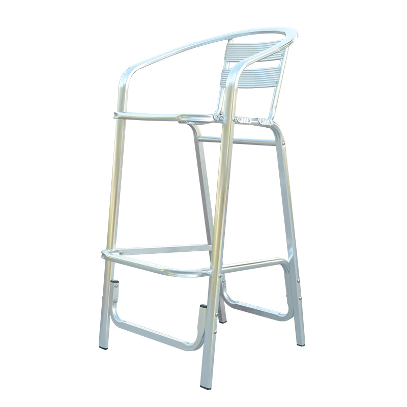 Modern high quality stackable furniture bar stool chairs metal bar high chairs for adults Aluminium stackable bar high chairs