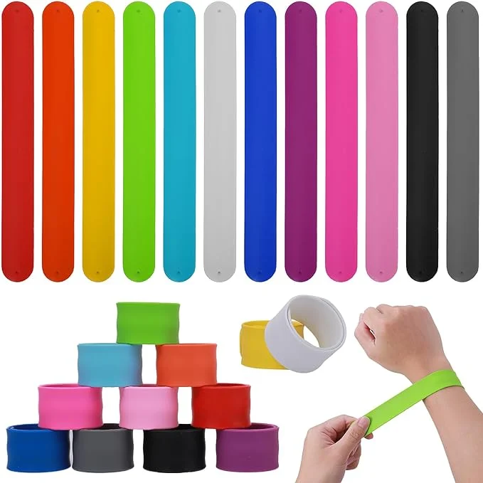 Wholesale Bulk Custom Silicone Slap Bracelet Rubber Snap Wristband Silicone Sports Slap Wristband