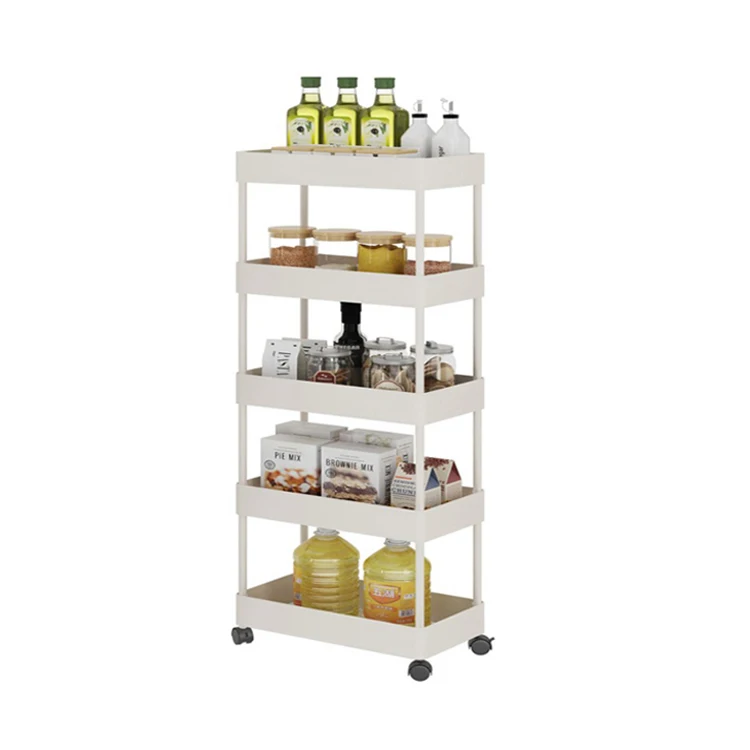 Multi-layer Space Saving Plastic Slim Home Kitchen Organizer Rolling Storage Rack Utility Trolley Cart
