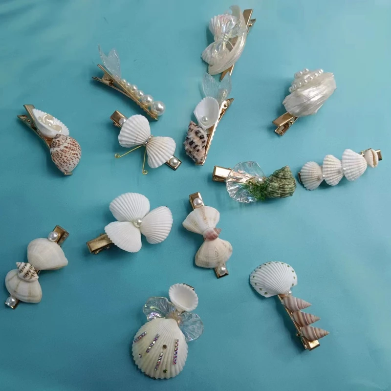 Fancy Summer Hair Accessories pinzas French Conch Natural Shell Pearl Hair Pin