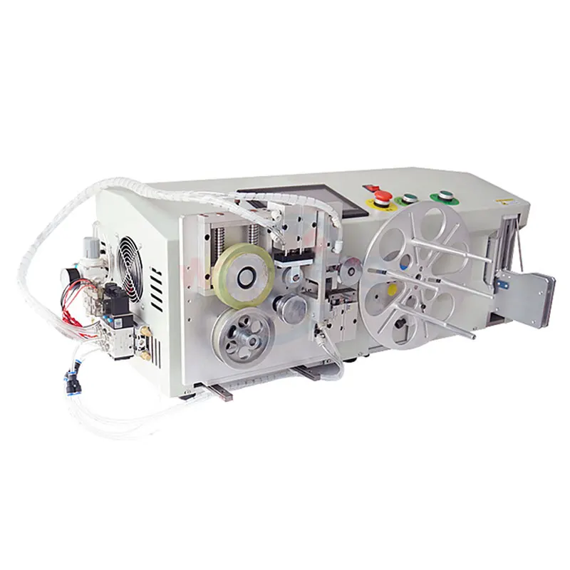 HB-M01 Full automatic tube cable wire measuring cutting spool rewind coil winding bundling tying machine