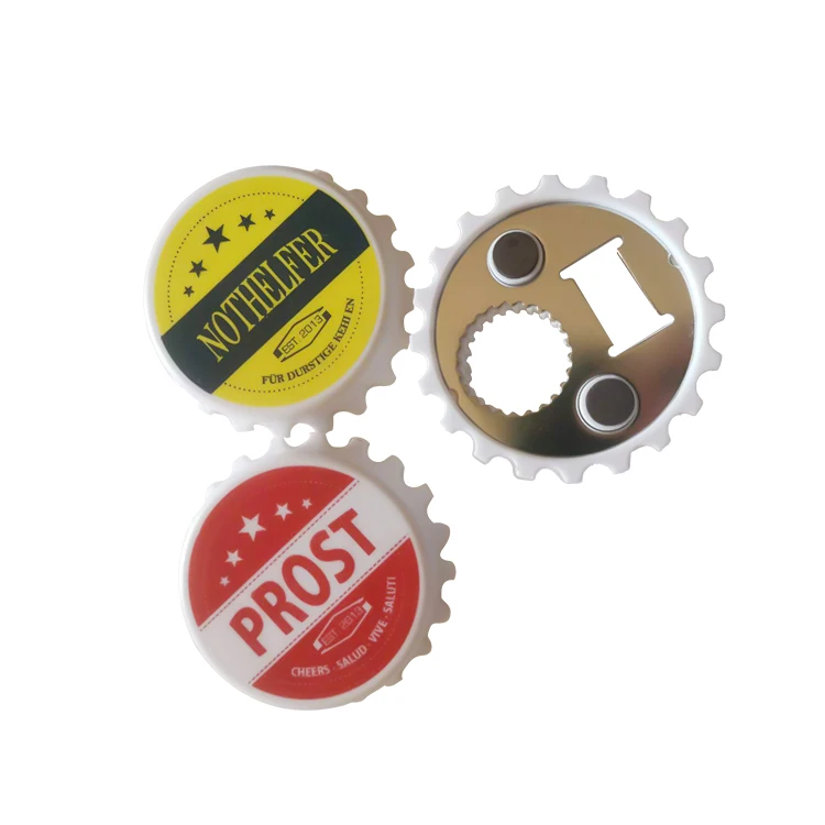 Personalized Round ABS Fridge Custom Shape Beer Cap Shape Magnetic Plastic Bottle Opener