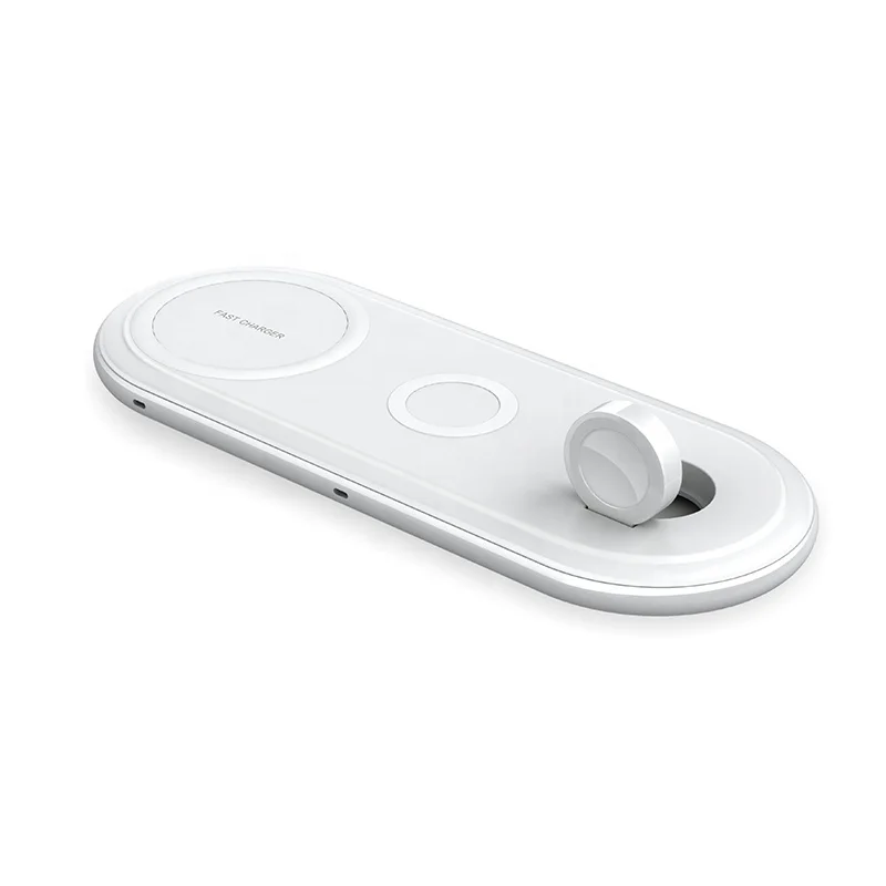 Поставщик от производителя 2021 Новый дизайн 10 Вт 3 в 1 телефон Qi Беспроводное быстрое зарядное устройство для iWatch Air Pods Беспроводная зарядка