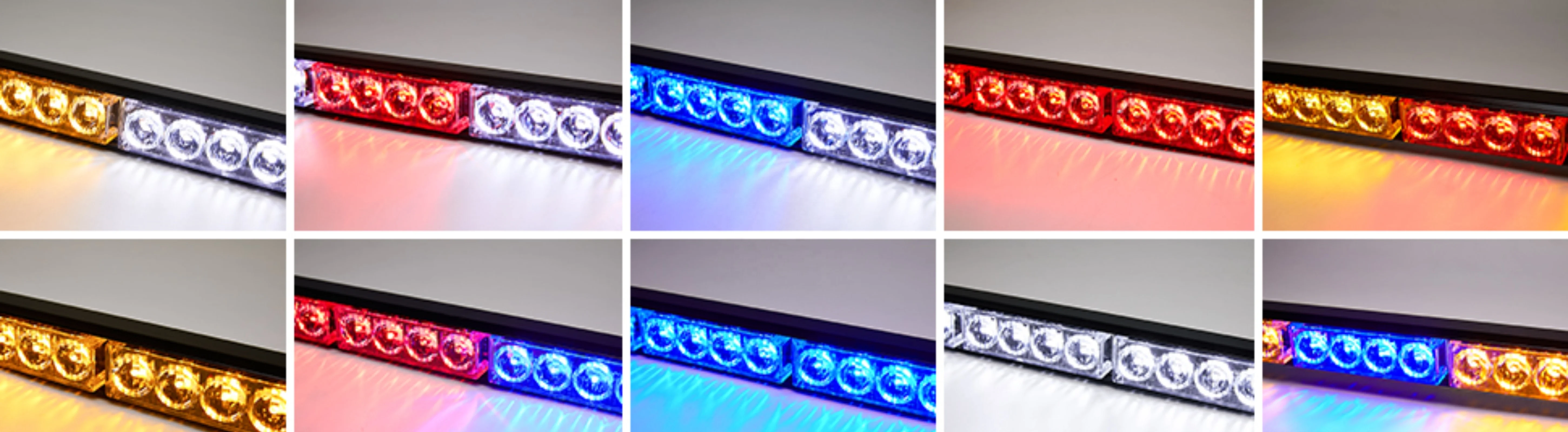 
12v Red Blue 24 LED Warning Emergency Strobe Lights 27 inch Strobe Flash Traffic Advisor Police Light bar for Vehicles Truck Car 