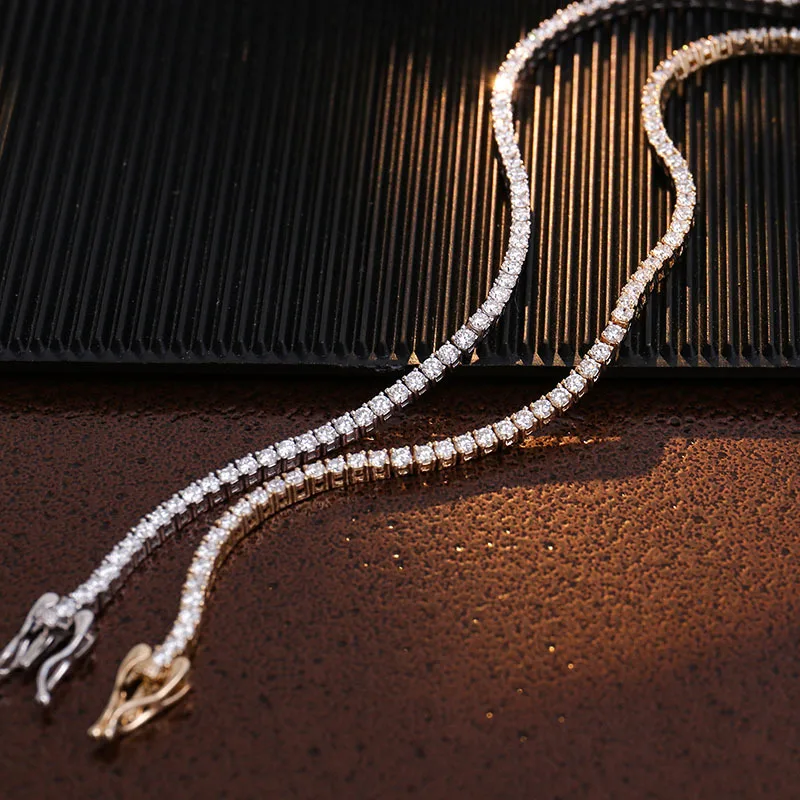 High Quality Waterproof Non Rusting Non Fading Antiallergic Durable Classic Vvs Moissanite Tennis Chain Swimming Summer Jewelry