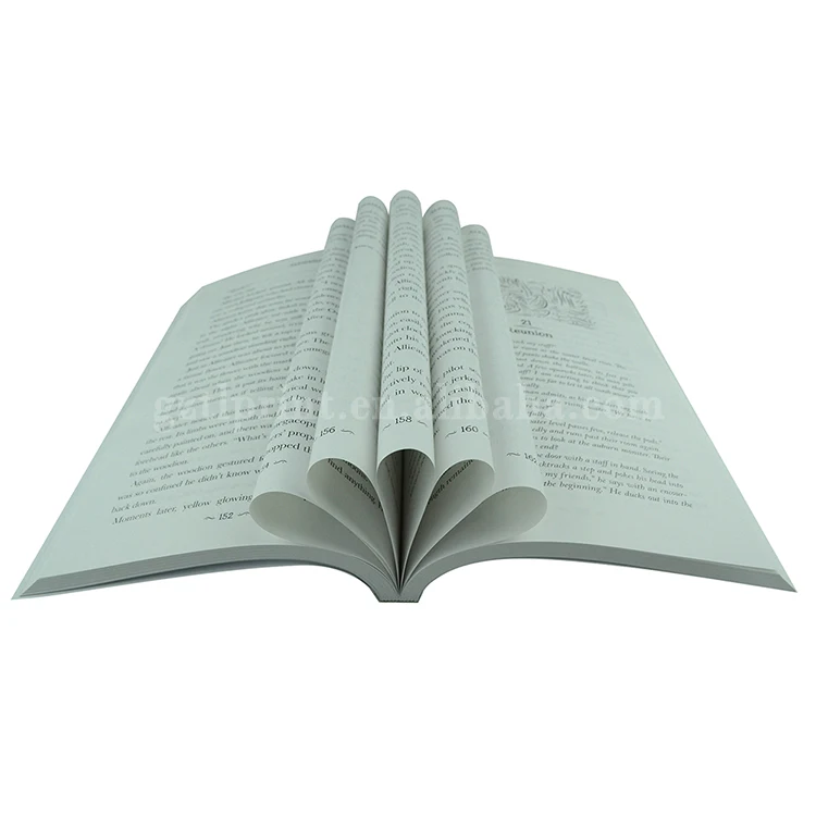 
China offset printing factory cheap price novel softcover book printing with embossed/debossed 