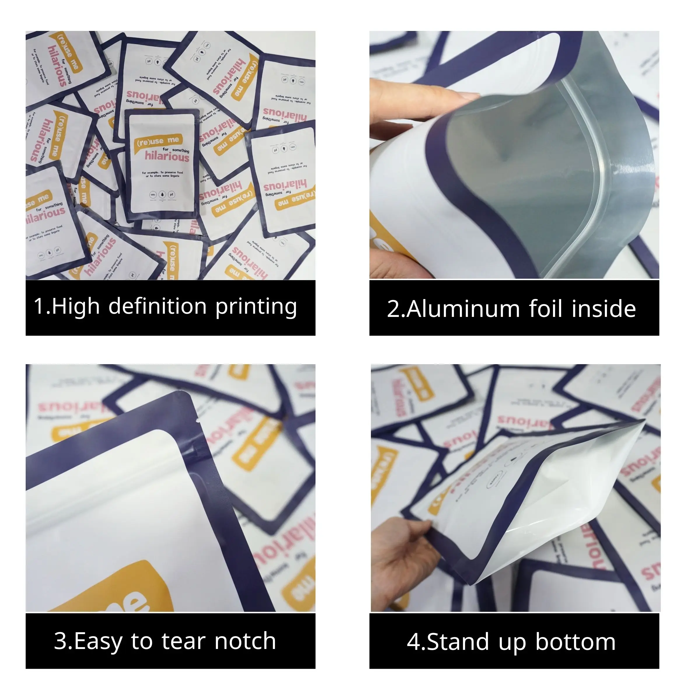 Пластиковый пакет для упаковки нижнего белья с принтом на заказ застежкой-молнией чулки/полотенце/Сумка одежды