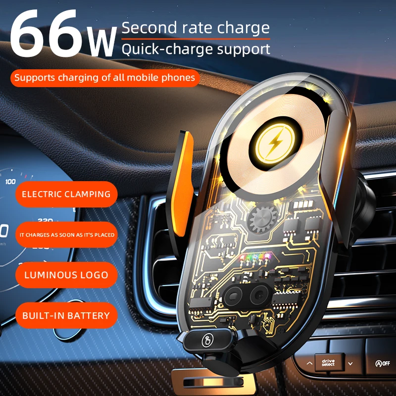 Smart Wireless Car Phone Stand Universal  Mobile Phone Holder for Cars 66w Fast Charging Wireless Fast Charging Phone Holder