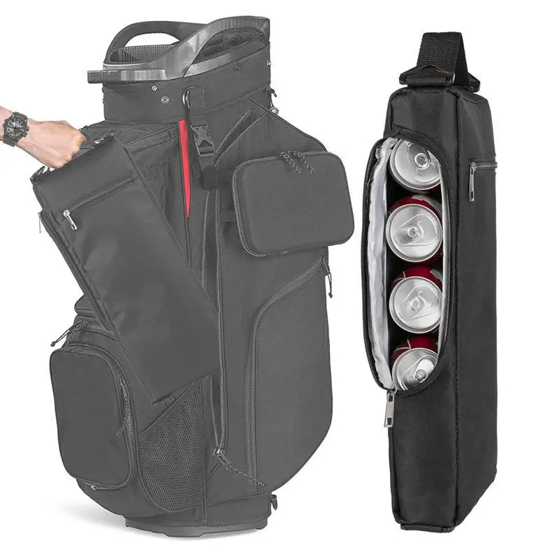 Portable Cooler Bag Leakproof 6 packs Golf Beer Sleeve Insulated Polyester Soft Golf Bag Cooler Beverage Coke Ice Pack