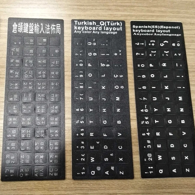 New Durable Keyboard Stickers For Laptops In Russian Korean Japanese German Language