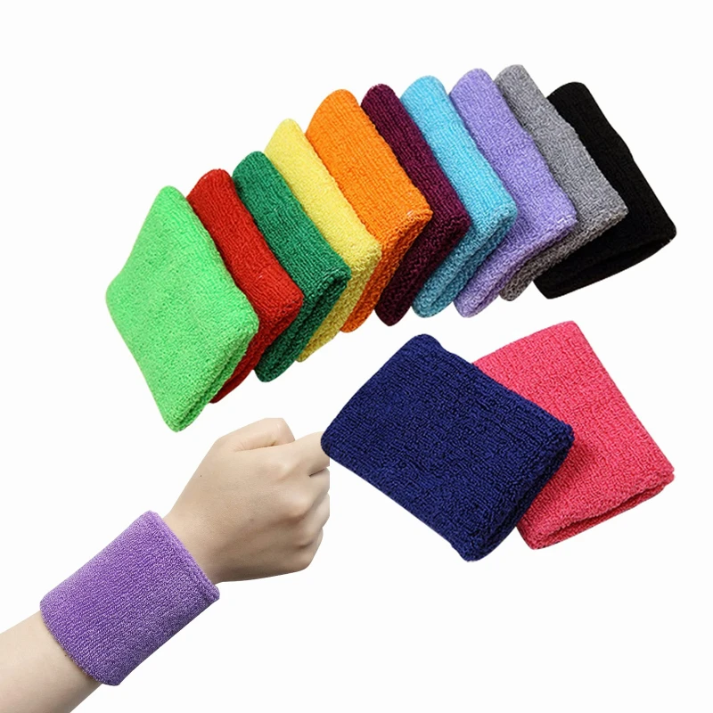 Custom Embroidery Tennis Wrist Bands Breathable Sports Sweatband Towel Wristband Sports Wrist Sweat Bands Cotton Sweatband