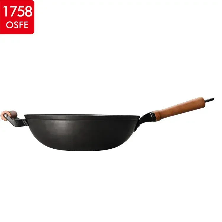 Fast Shipping Cast Iron Wholesale Cooking Nonstick Wok For Home Kitchen Restaurant Cooking