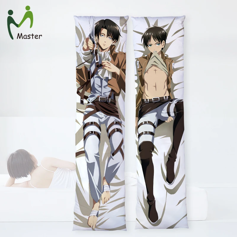 Чехол dakimakura из аниме «атака на Титанов» с индивидуальным принтом, мягкая полиэфирная ткань, наволочка dakimakura