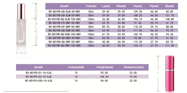 Изготовитель на заказ квадратный распылитель для духов прямоугольный прозрачный пустой флакон объемом 100 мл 50 30 стекло