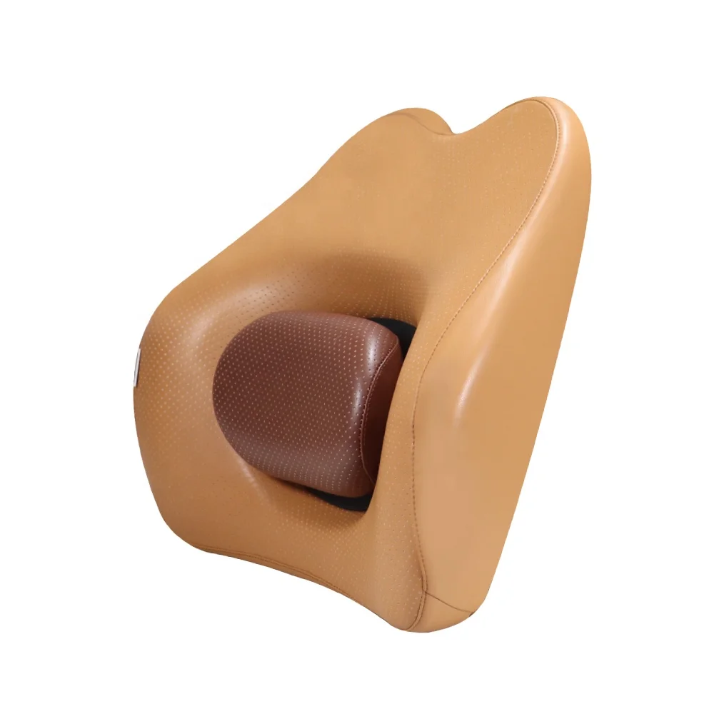 PU Leather Height Adjustable Driver Seat Lumber Sciatica Memory Foam Wedge Pillow Lumbar Back Support Cushion For Office Chair