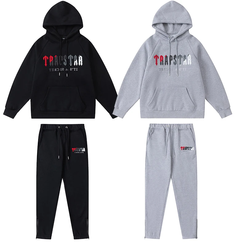 Trapstar Male Hoodies suit 2022 Fashion Men Women Streetwear Male Sweatshirts Sweat Pants Set Trapstar Tracksuit Hoodies