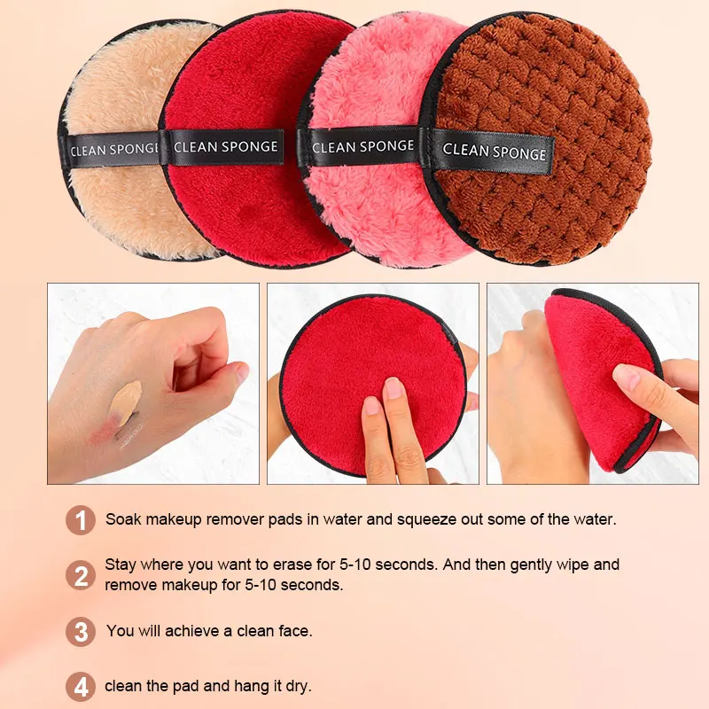 Eco Friendly Skin Beauty Microfiber Makeup Removal Pad Reusable Washable Cotton Face Clean Exfoliator Makeup Remover Cloths