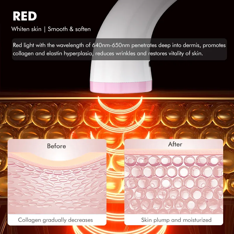 Led light beauty device led RF mini face beauty machine acne removal led beauty machine 5 lights therapy device for face