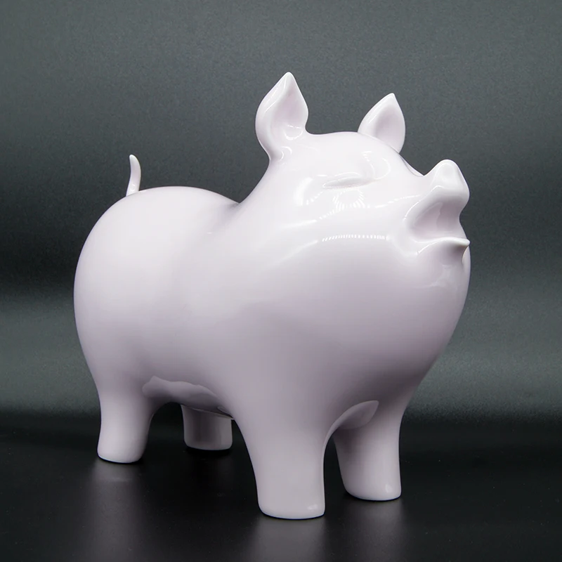 
THE SHOUTER Wholesale Cheap Discount Pink Funny Pig Ceramic pig statue ceramic animal figurine 