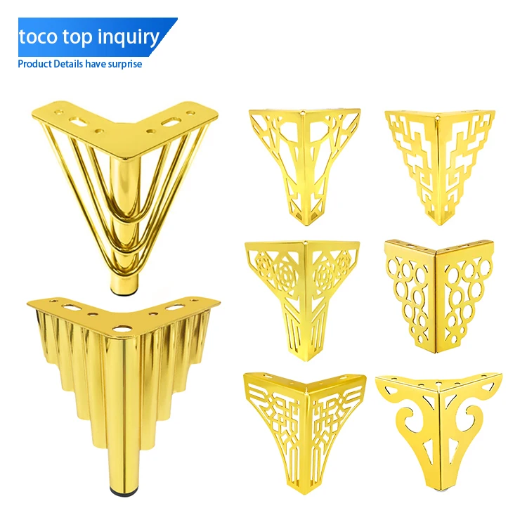 Toco New Metal Oblique Cone Black Industrial Furniture Accessories Sofa Tube Legs Gold Chrome Cast Iron Table Cabinet Chair Feet
