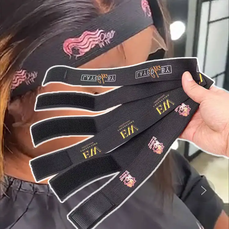Custom Elastic Band Adjustable Edge Band Printed Logo Elastic Band For Wigs