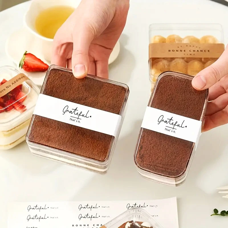 Mousse Cup Tiramisu Dessert Box Wholesale Square Clear Plastic Cake Box Cake Packaging Cupcake Boxes Transparent