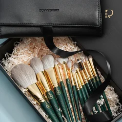 Wooden Handle Face Makeup Brushes Set Custom Private Logo Cosmetic Brushes Synthetic Hair Makeup Brush Set Portable