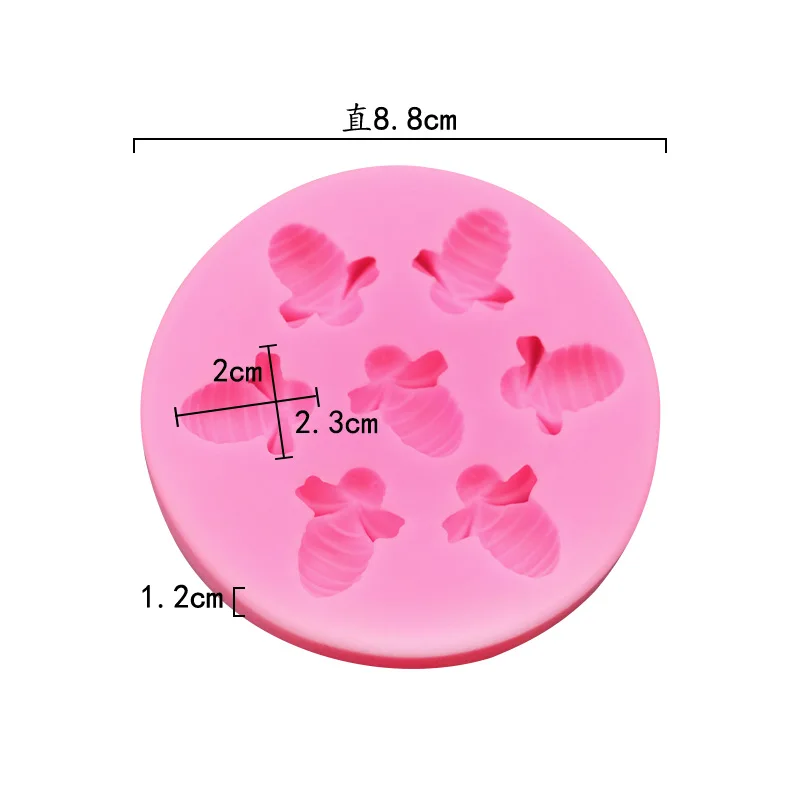 233 7 hold cute small bee shape silicone chocolate resin mold diy hand make children clay mold reused cake decoration baker tool