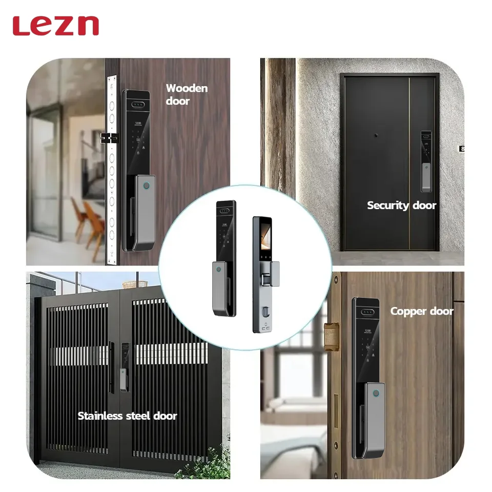 LEZN U7 Tuya application intelligent lock real-time video call function security camera digital lock 3D face recognition