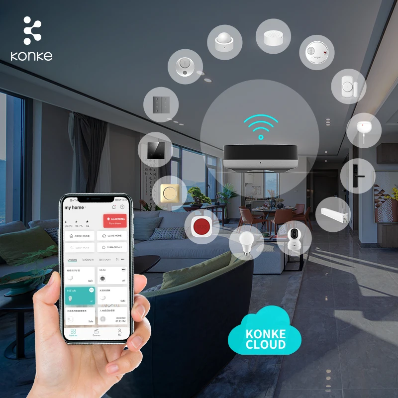 Home automation smart home system Zigbee WiFi IoT solution KONKE smart products (1600135888133)