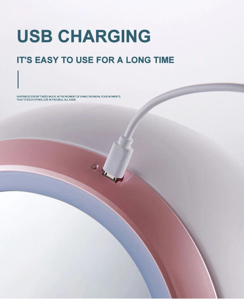 Table Dustproof Rotating Led Mirror Plastic Storage Box Case With Handle Travel Cosmetic Makeup Organizer Storage Box