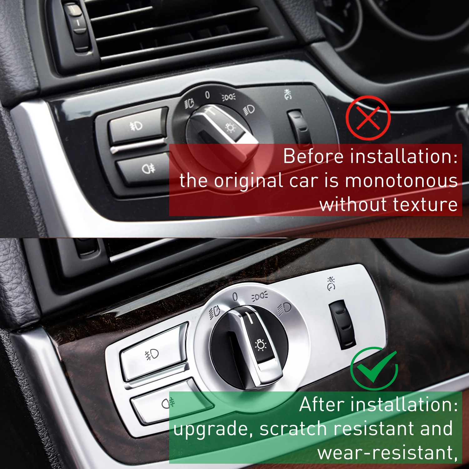 Suitable for BMW 5 series interior decoration stickers modification decoration BMW 5GT7 series x3x4 replacement headlight switch