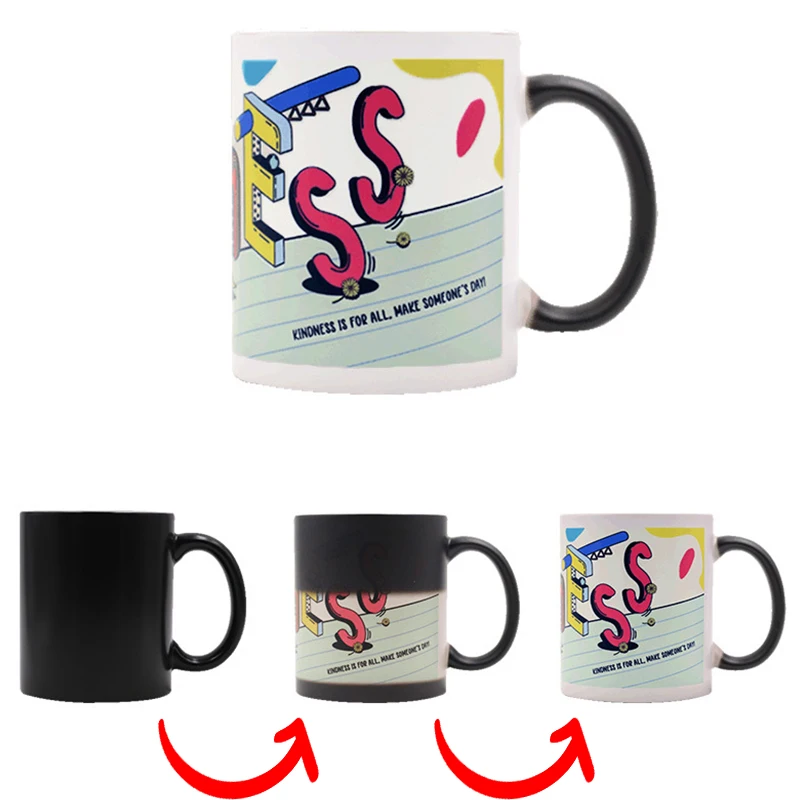 Оптовые цены, сублимационная кружка Magic Coffee, меняющая цвет