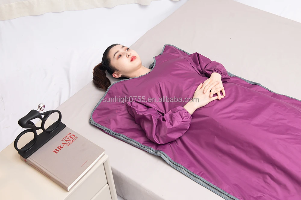 Sunhigh Customization Far Infrared Sauna Blanket with Sleeves for Sweating Detox,digital control,Weight loss Zipper waterproof