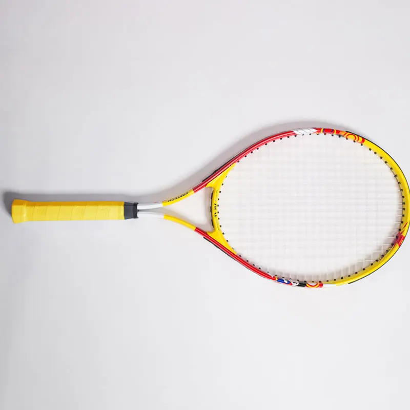 Latest19 inches Kids/Children Yellow Tennis Racket Aluminum Alloy Mature Beginner Training for