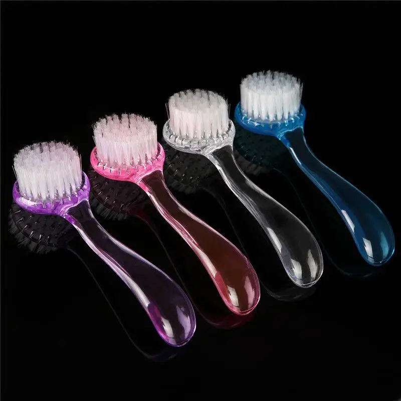 SZ038 Pink blue transparent white rose acrylic nail cleansing dust brush