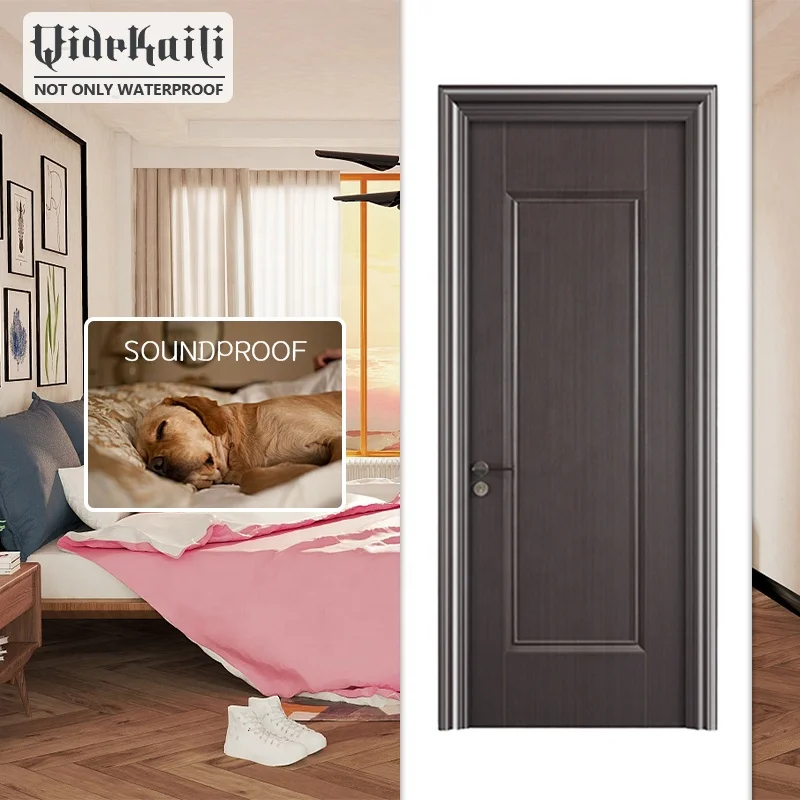 Chinese Supplier WPC Door Skin Soundproof Composite PVC Laminated Interior Slab Door For Bedroom