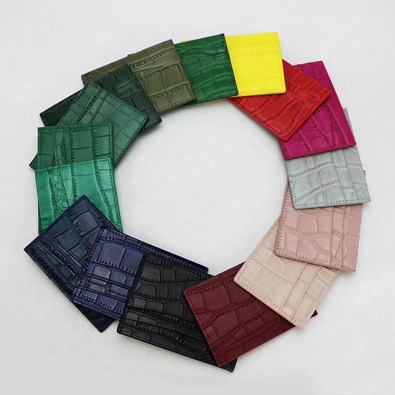 Classic high quality crocodile pattern card holder unisex men women Genuine leather credit card ID card holder